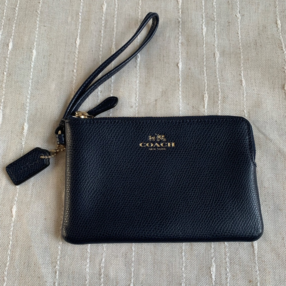 Coach Blue Leather Wristlet